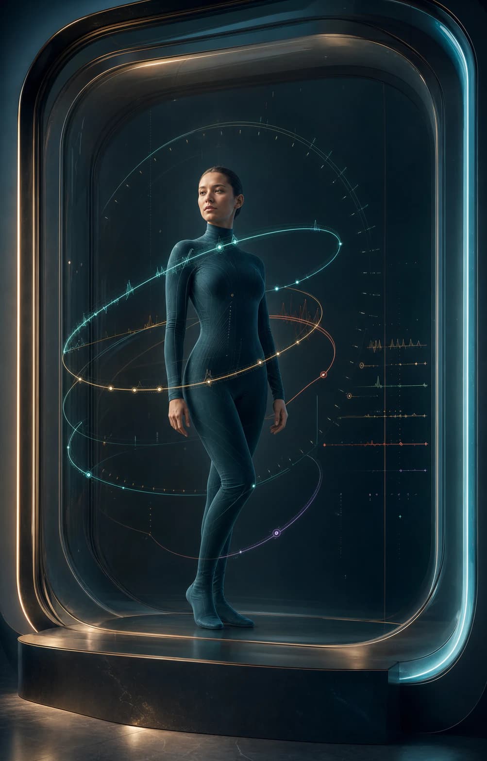 A three-dimensional digital twin connected by four longitudinal health-data orbits